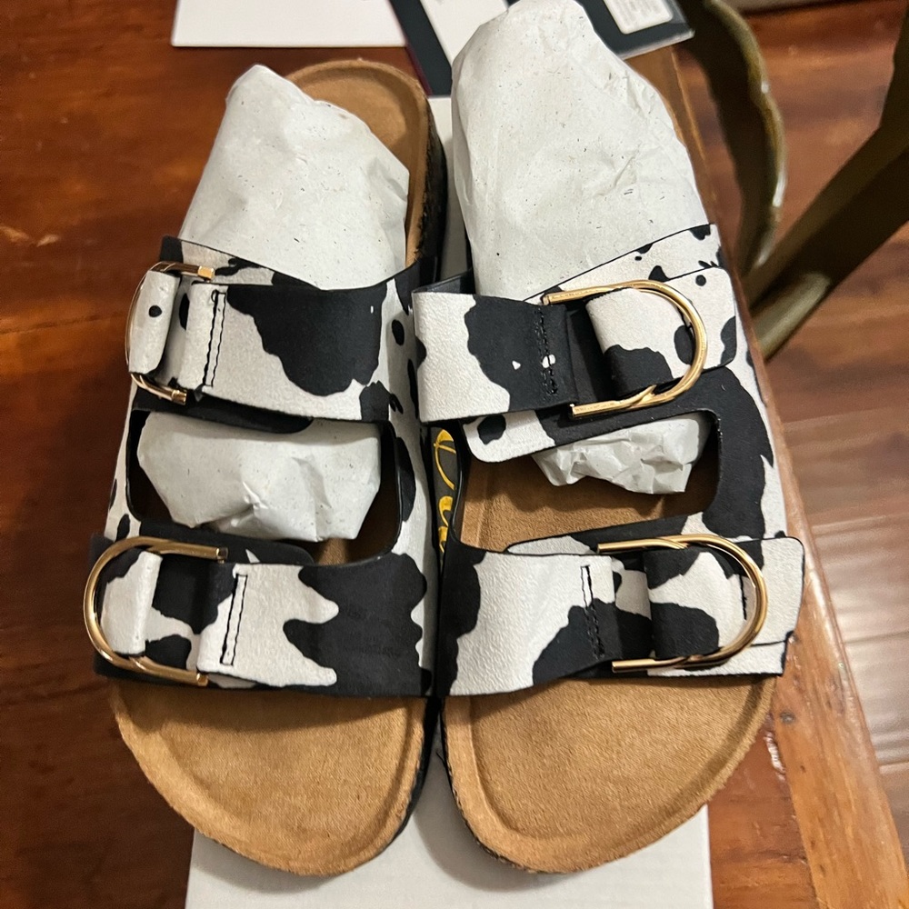 Cow Print Sandals